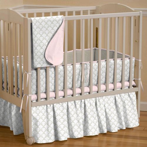 Carousel Designs Navy and Gray Geometric Cradle Bumper 