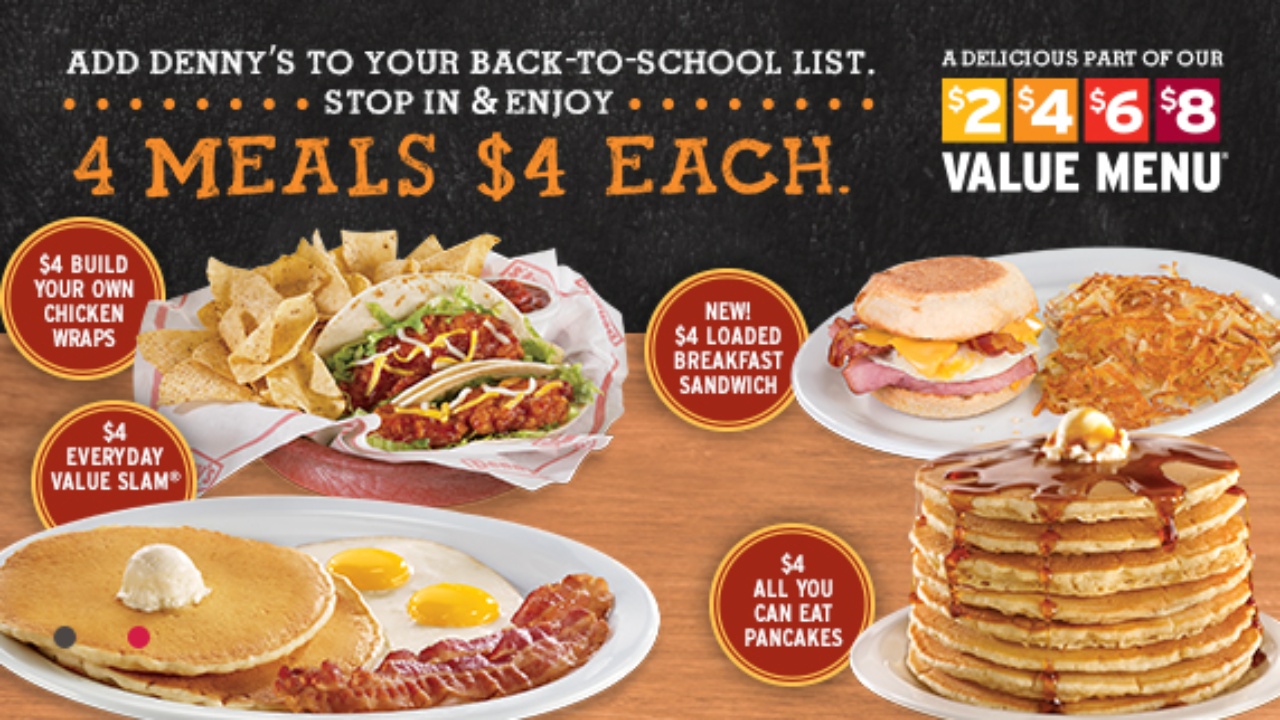 Denny's Brings Back $2 $4 $6 $8 Value Menu With A Slew Of New Menu
