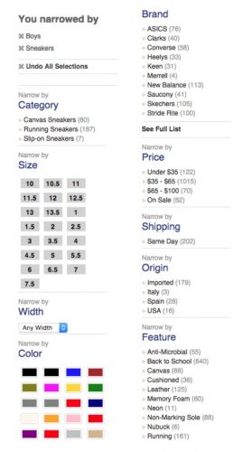 shoebuy categories