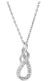 Diamond Accent Infinity Pendant In Sterling Silver with Chain