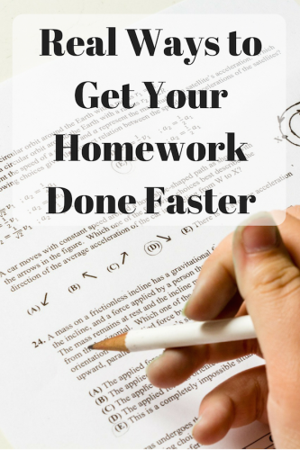 ways to get your homework done faster