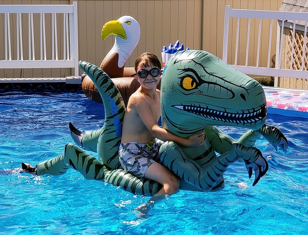 inflatable dinosaur pool toy